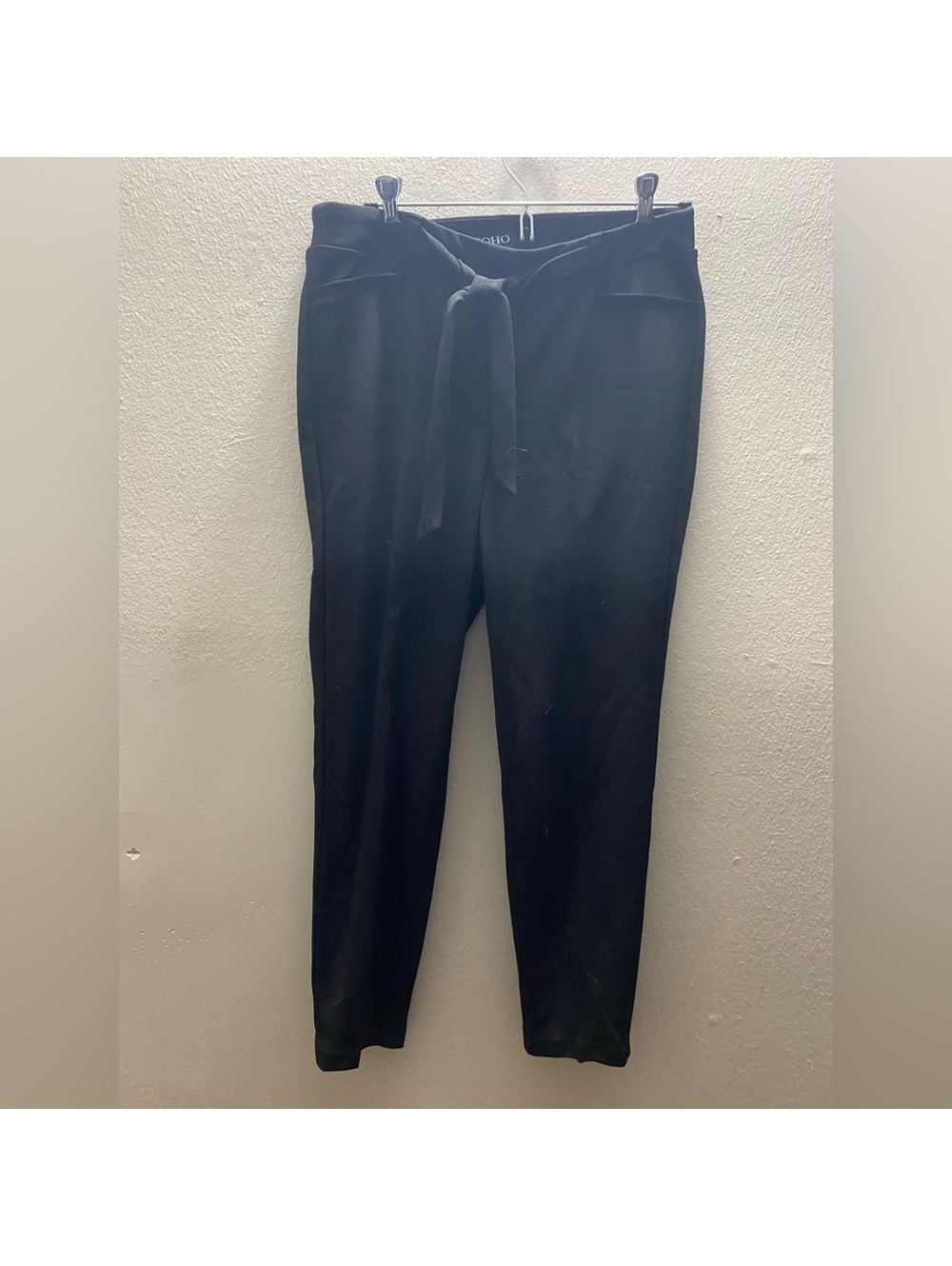 Juniors SoHo Medium Slip On Black slacks with tie belt Tote11